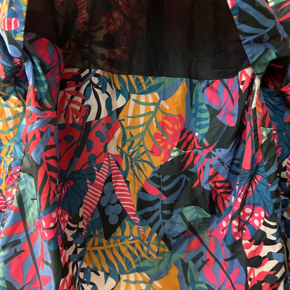 Vibrant Multicolor Leaf Print Jacket with hoodie perfect for rainy season - Picture 9 of 11